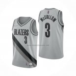 Camiseta Portland Trail Blazers CJ McCollum NO 3 Earned 2020-21 Gris