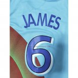 Camiseta Tune Squad Lebron James NO 6 Azul-3