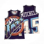 Camiseta Utah Jazz Donovan Mitchell NO 45 Mitchell & Ness Big Face Violeta